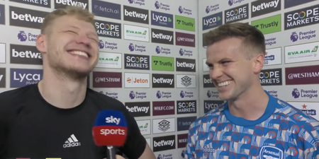 Aaron Ramsdale trolls Rob Holding about 'new hairline' after goal against West Ham